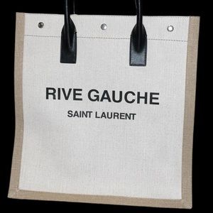 Saint Laurent Rive Gauche Printed Canvas Tote